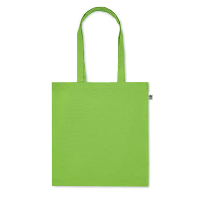 Geanta de cumparaturi din bumbac organic lime verde aprins cu manere asortate din panza