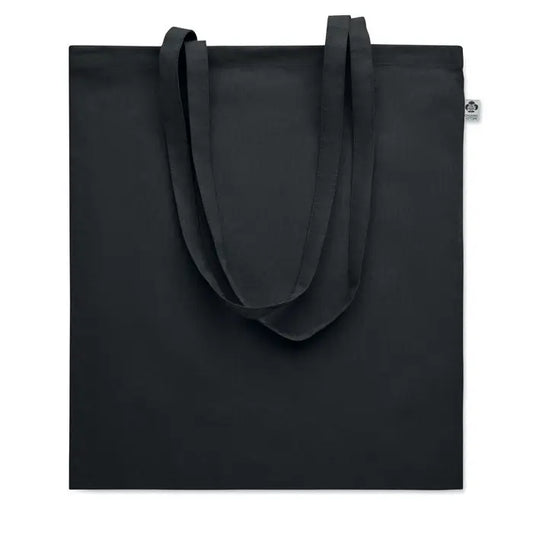Geanta de cumparaturi din bumbac organic neagra cu design minimalist si manere rezistente