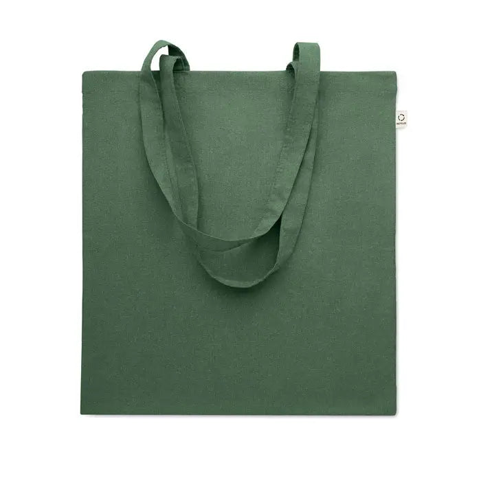Geanta de cumparaturi din bumbac reciclat olive verde cu manere rezistente si design minimalist