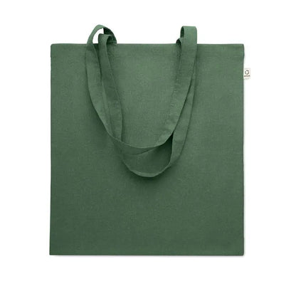 Geanta de cumparaturi din bumbac reciclat olive verde cu manere rezistente si design minimalist