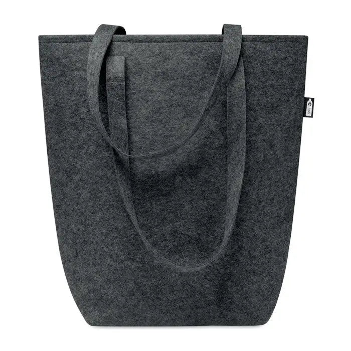 Geanta de cumparaturi din fetru rpet gri inchis cu manere rezistente si design minimalist