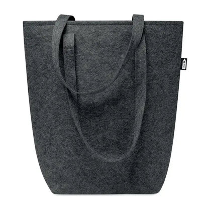 Geanta de cumparaturi din fetru rpet gri inchis cu manere rezistente si design minimalist