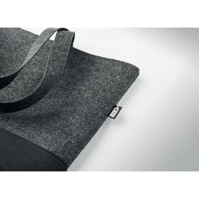 Geanta de cumparaturi din fetru rpet gri inchis cu manere rezistente si design minimalist