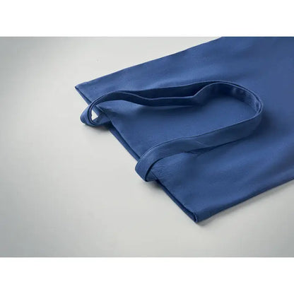 Geanta de cumparaturi din panza albastra solida de 270 gr/m² cu manere din acelasi material