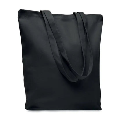 Geanta de cumparaturi din panza neagra de 270 gr/m² cu manere rezistente pentru transport robust