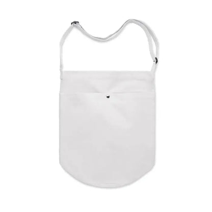 Geanta de cumparaturi din panza 270 gr/m² alba cu buzunar frontal si bretea reglabila pentru umar