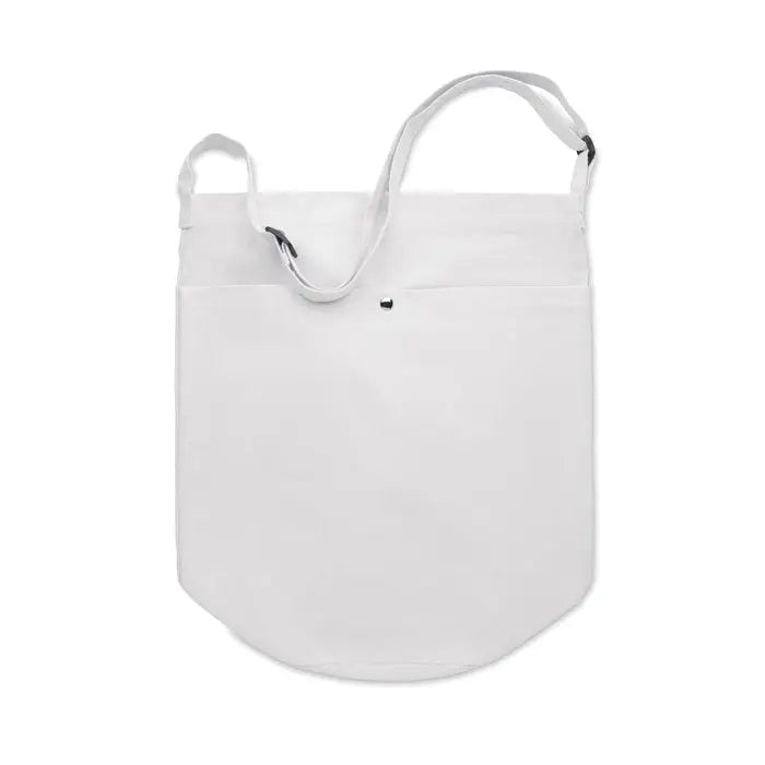 Geanta de cumparaturi din panza 270 gr/m² alb cu bretea ajustabila si design minimalist pentru umar