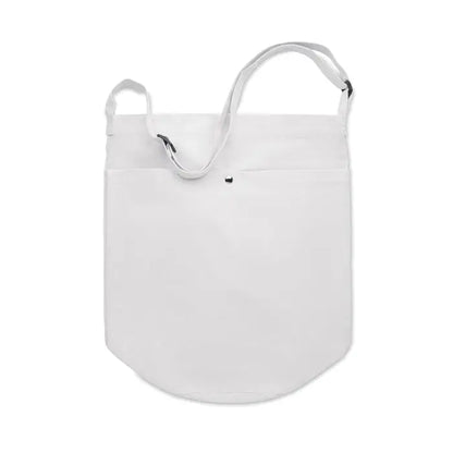 Geanta de cumparaturi din panza 270 gr/m² alb cu bretea ajustabila si design minimalist pentru umar