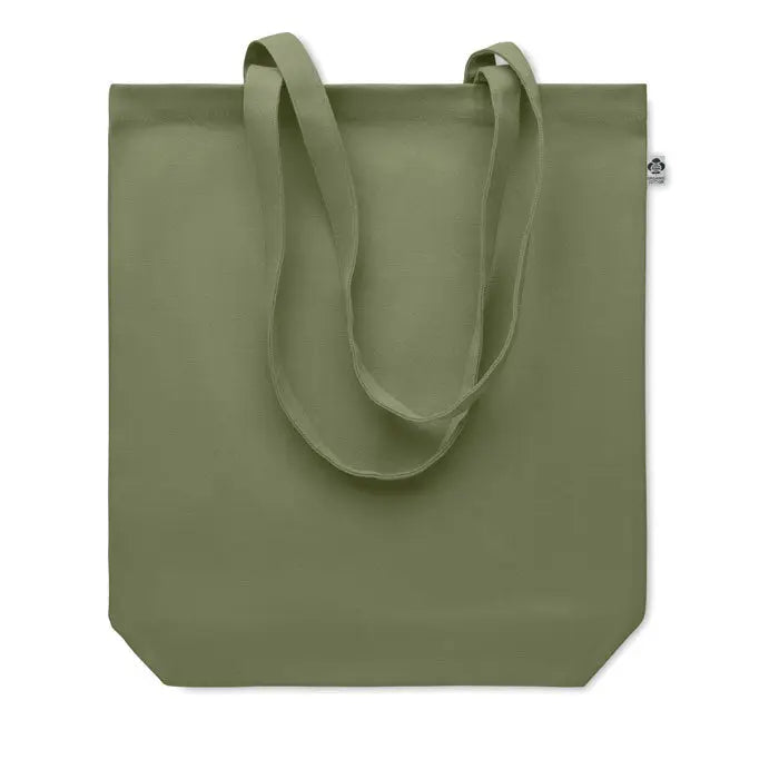 Geanta de cumparaturi din panza 270 gr m² olive verde cu manere din acelasi material pentru uz cotidian