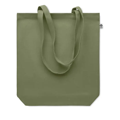 Geanta de cumparaturi din panza 270 gr m² olive verde cu manere din acelasi material pentru uz cotidian