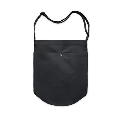 Geanta de cumparaturi din panza neagra 270 gr/m² cu buzunar frontal si bretea reglabila