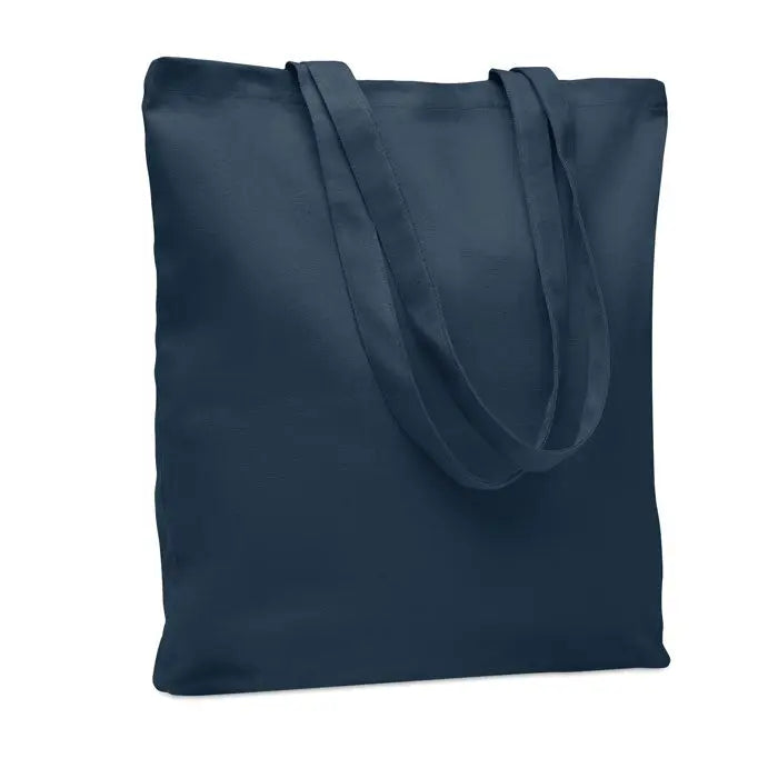 Geanta de cumparaturi din panza de 270 gr m² navy albastru cu manere din acelasi material