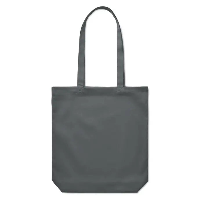 Geanta de cumparaturi din panza de 270 gr m², gri inchis, cu manere rezistente si design minimalist