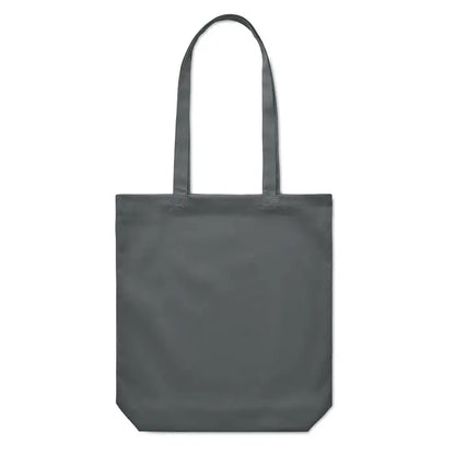 Geanta de cumparaturi din panza de 270 gr m², gri inchis, cu manere rezistente si design minimalist