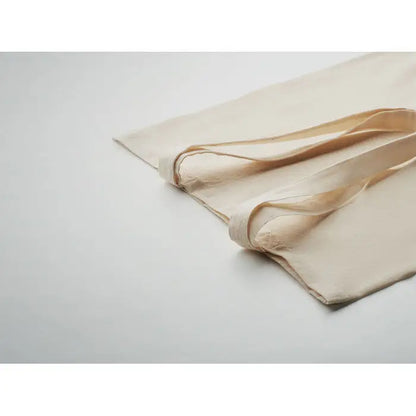 Geanta de cumparaturi din polibuton beige cu manere rezistente din panza pentru uz zilnic