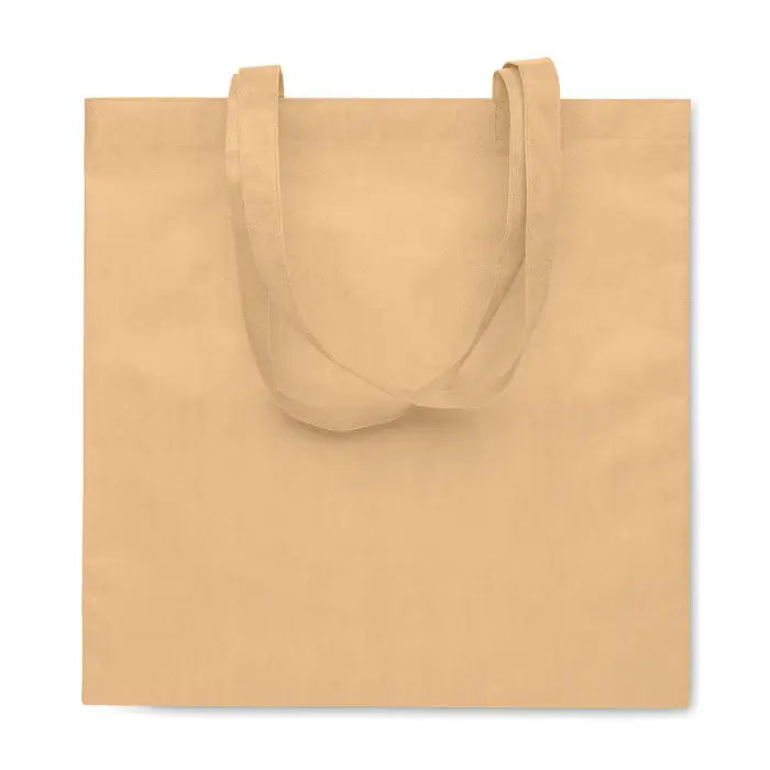 Beige geanta de cumparaturi din rpet netesut cu manere asortate si material durabil