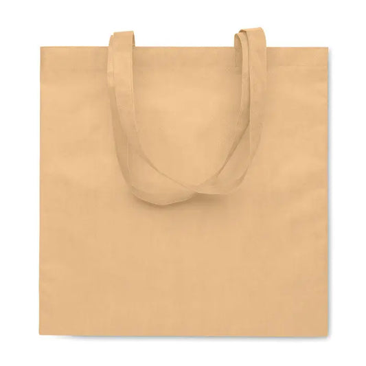 Beige geanta de cumparaturi din rpet netesut cu manere asortate si material durabil