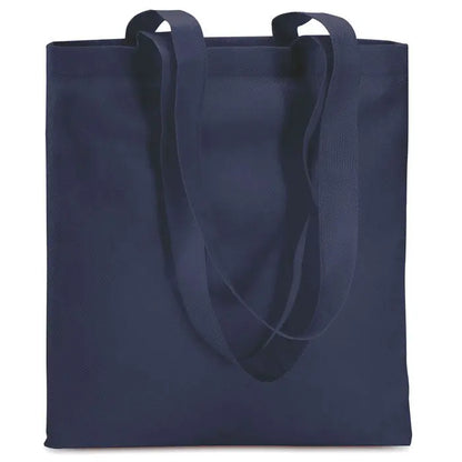 Navy blue geanta de cumparaturi netesuta de 80 gr/m² din panza cu manere rezistente pentru uz zilnic