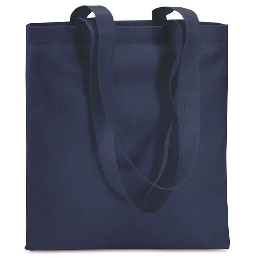 Navy blue geanta de cumparaturi netesuta de 80 gr/m² din panza cu manere rezistente pentru uz zilnic