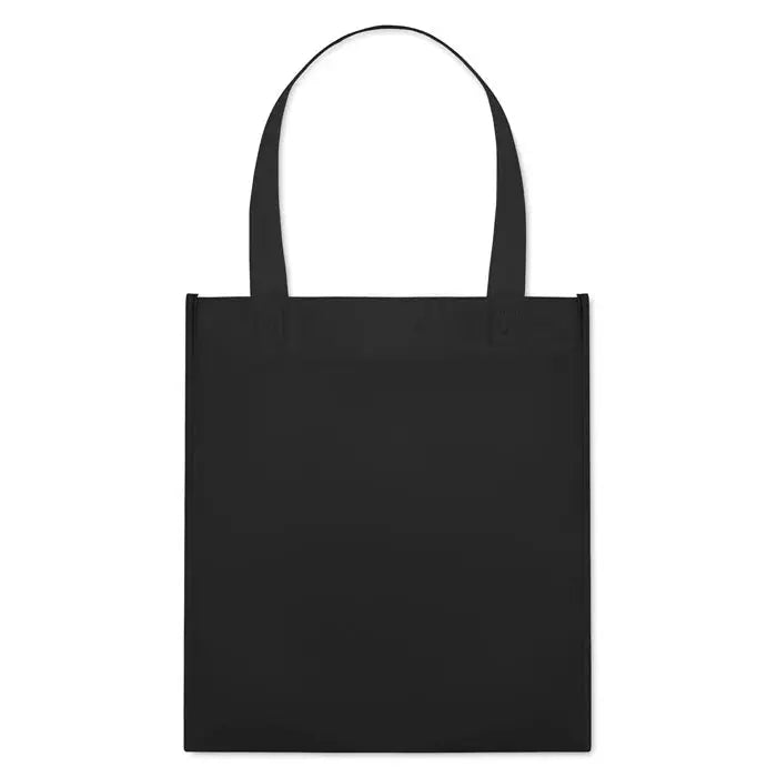 Geanta de cumparaturi neagra din material netesut 80 gr/m² cu doua manere rezistente