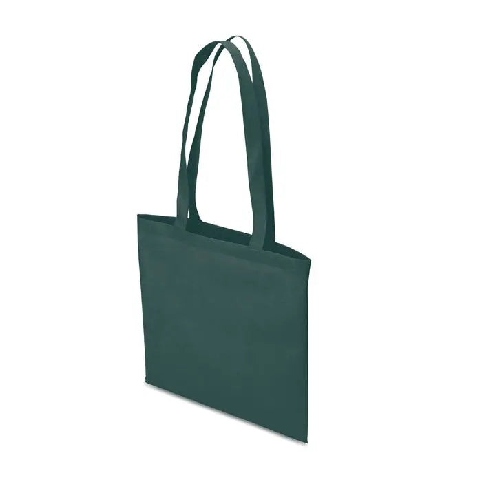 Geanta de cumparaturi netesuta verde inchis din panza de 80 gr/m² cu doua manere rezistente