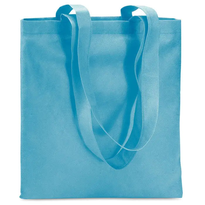 Geanta de cumparaturi netesuta 80 gr/m² din material nețesut albastru deschis cu mânere asortate