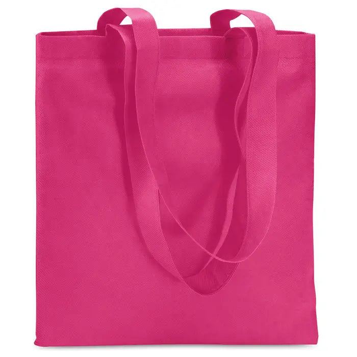 Geanta de cumparaturi netesuta fucsia cu manere rezistente si material de 80 gr/m² pentru uz zilnic