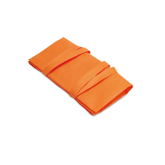 Geanta de cumparaturi netesuta de 80 gr/m² cu servetel din material textil portocaliu aprins pliat