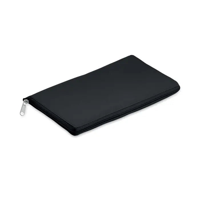 Geanta de cumparaturi pliabila neagra cu design minimalist si fermoar argintiu pentru depozitare usoara
