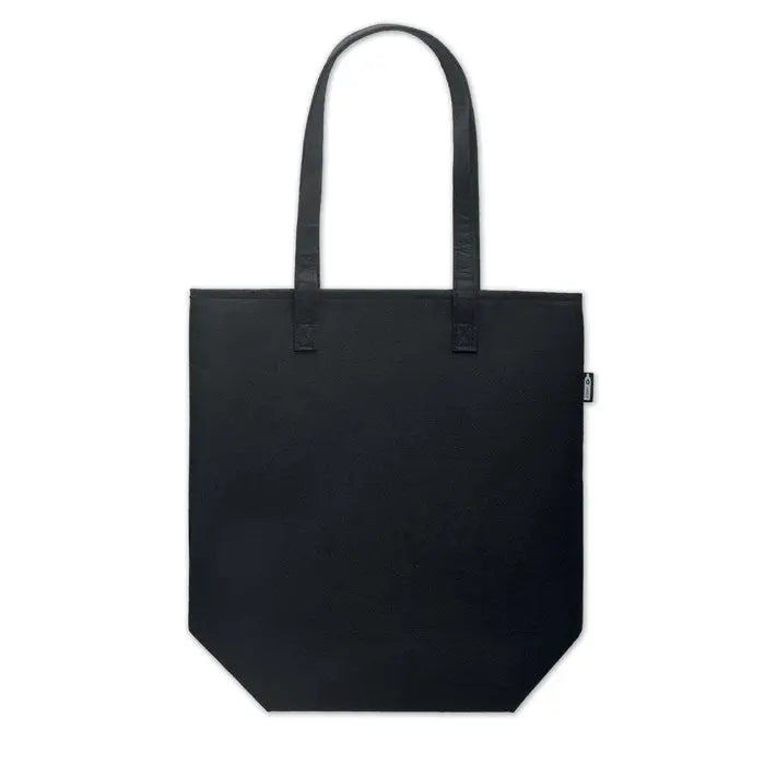 Geanta de eveniment cumparaturi din fetru rpet neagra cu manere rezistente si design minimalist din pânză