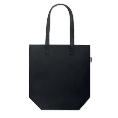 Geanta de eveniment cumparaturi din fetru rpet neagra cu manere rezistente si design minimalist din pânză