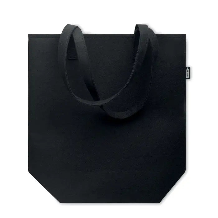 Geanta de eveniment cumparaturi din fetru rpet neagra cu manere rezistente si design minimalist