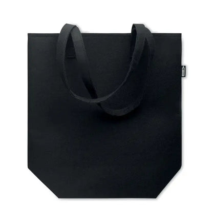 Geanta de eveniment cumparaturi din fetru rpet neagra cu manere rezistente si design minimalist