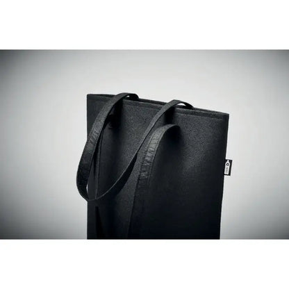 Geanta de eveniment din fetru rpet neagra cu manere rezistente si design minimalist pentru cumparaturi