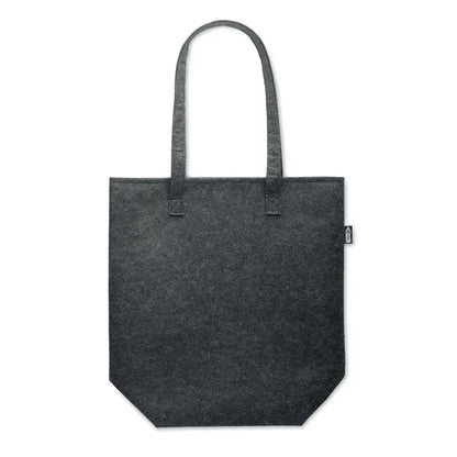 Geanta de eveniment cumparaturi din fetru rpet gri inchis cu manere rezistente si design minimalist