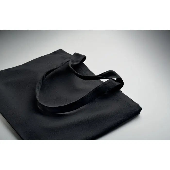 Geanta de plaja neagra din panza 320 gr m² cu manere rezistente pentru transport usor