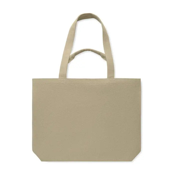 Beige geanta de plaja din panza 320 gr/m² cu manere rezistente pentru uz zilnic