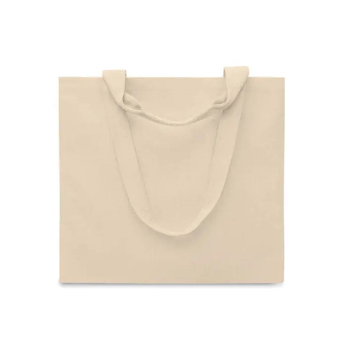 Geanta de plaja bej din panza 320 gr/m² cu manere rezistente pentru uz practic si durabil