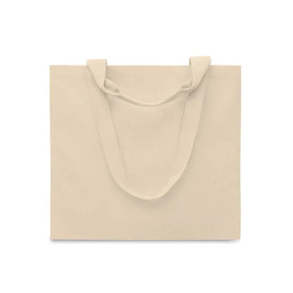 Geanta de plaja bej din panza 320 gr/m² cu manere rezistente pentru uz practic si durabil