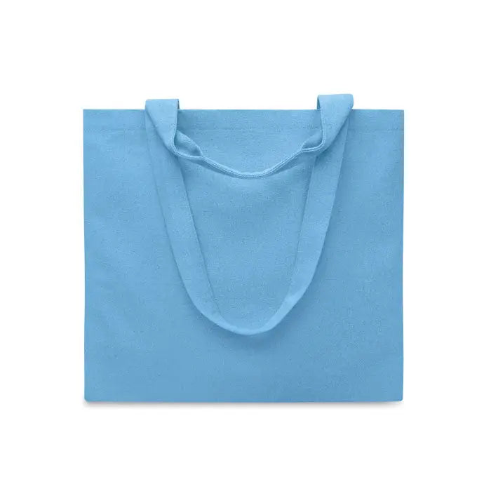 Geanta de plaja albastru deschis din panza 320 gr m² cu manere rezistente pentru plimbari la plaja