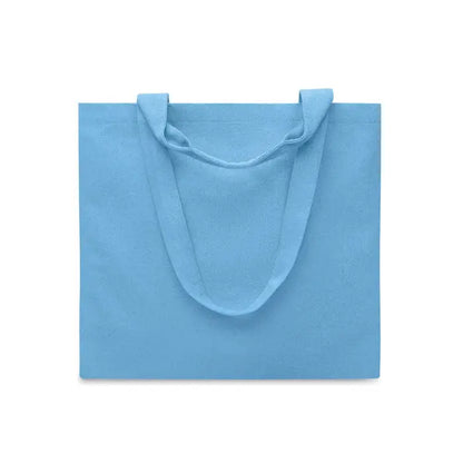 Geanta de plaja albastru deschis din panza 320 gr m² cu manere rezistente pentru plimbari la plaja