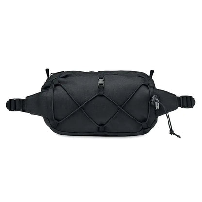 Geanta de talie neagra din 600d rpet cu design diamantat si curele reglabile in stil tactic