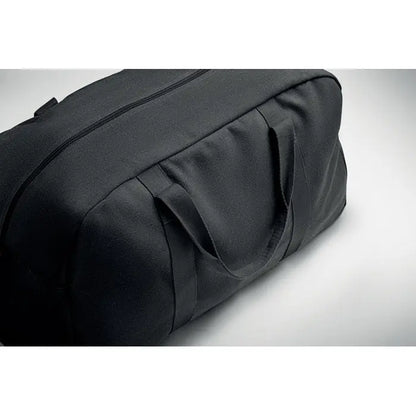 Geanta de voiaj duffle 450 gr/m² din tesatura neagra cu manere rezistente si design minimalist elegant
