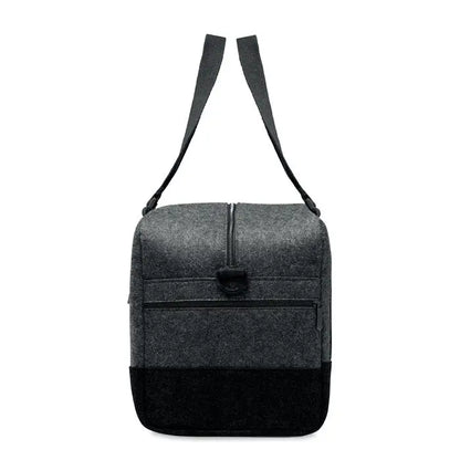 Geanta de weekend din fetru rpET cu buzunare negre si curele de umar pentru transport usor