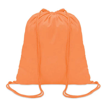 Geanta de bumbac bright orange cu snur de 100 gr pe metru pătrat și șnururi asortate
