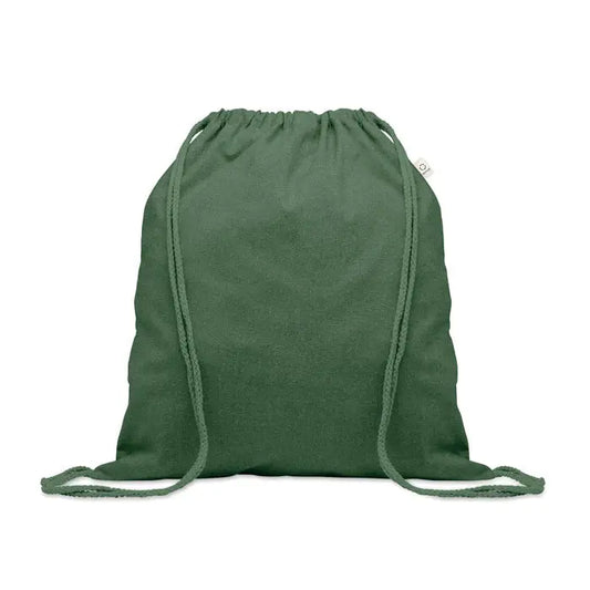 Geanta din bumbac reciclat olive cu snur impletit, material moale 140 gr/m², simpla si practica