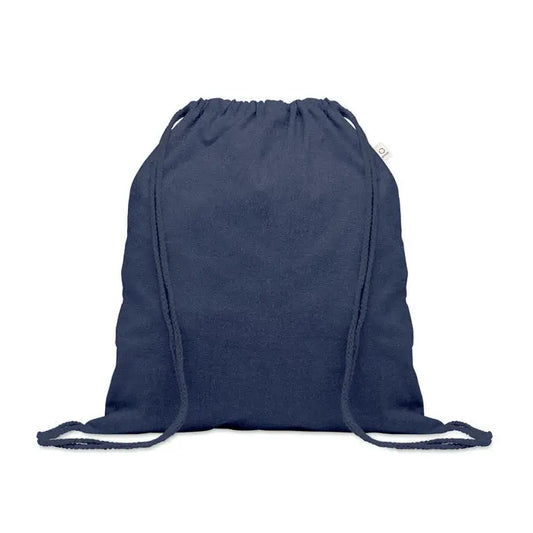 Geanta navy albastru inchis din bumbac reciclat 140 gr m² cu design minimalist si snur de ajustare