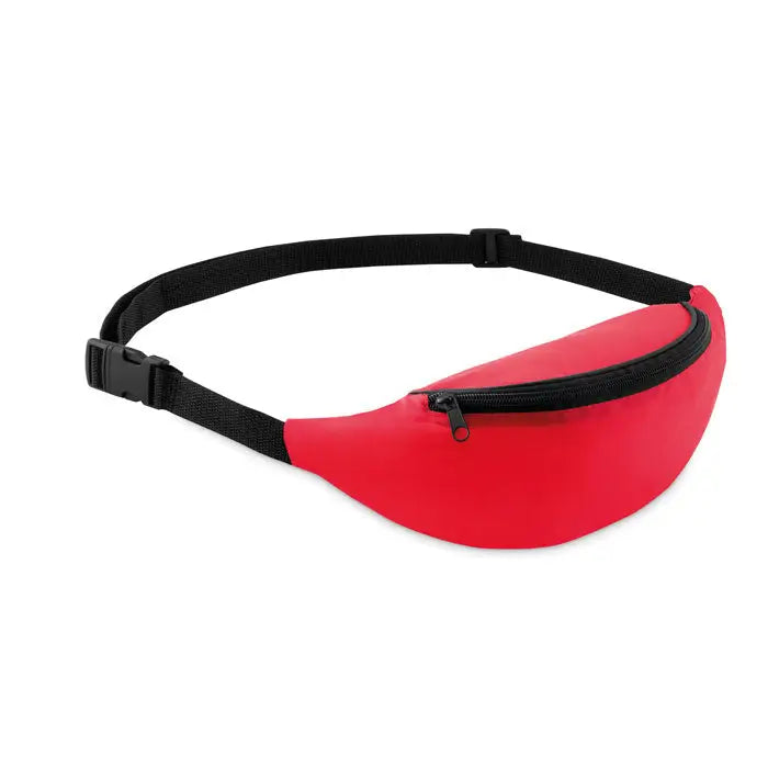 Geanta din poliester 210d rosie cu fermoar negru si curea ajustabila pentru uz comod