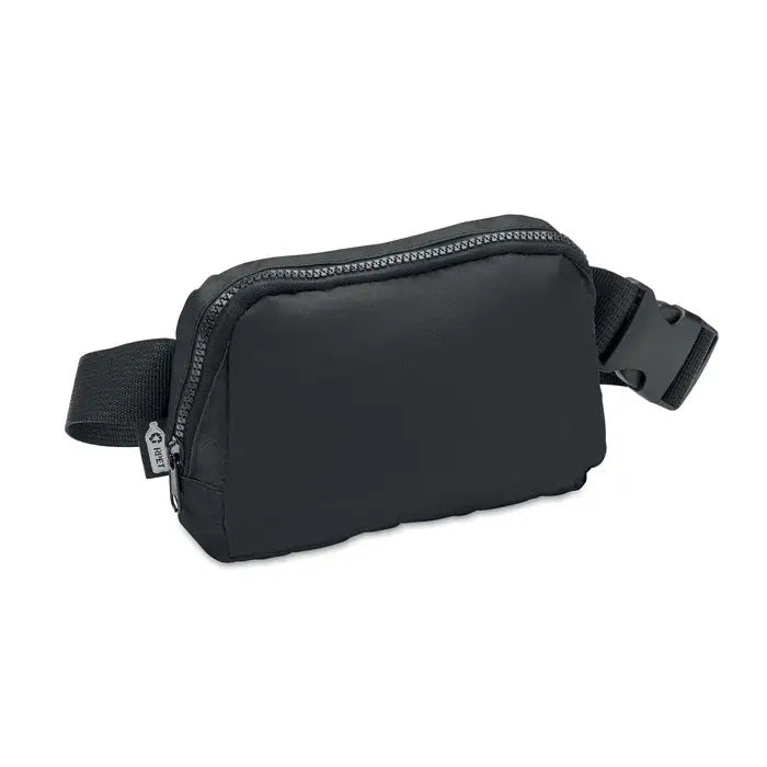 Geanta din poliester 300d rpet neagra cu buzunar cu fermoar si curea ajustabila pentru talie
