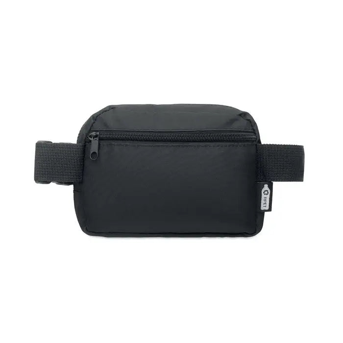 Geanta din poliester 300d rpet neagra cu buzunar cu fermoar si bretea reglabila din nailon